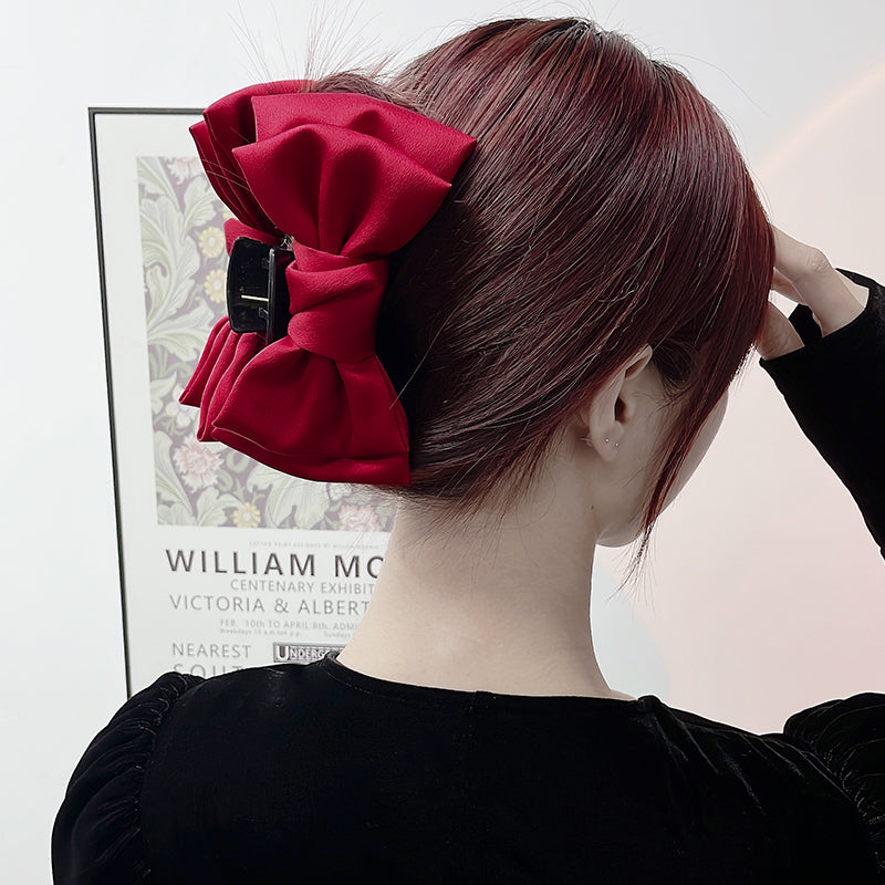 Wholesale Oversized Black Fugitive Princess Double Sided Bow Hair Clip
